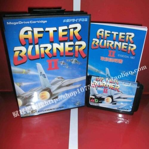Sega MD game - After Burner II with Box and Manual for 16 bit Sega MD game Cartridge Megadrive Genesis system