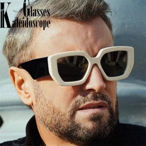 Retro Square Green Black Sunglasses Women Luxury Brand Men Hip Hop Sun Glasses Female Wide Leg Gradient Eyeglasses UV400 Goggles