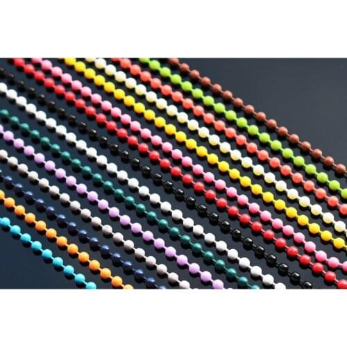 Tigofly 15 pcs Painted Colors Fly Tying Steel Bead Chain 2.5mm Eyes 11cm length Fly Fishing Tying Beads Accessories Materials
