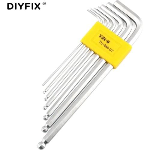 DIYFIX Universal Hex Allen Key Wrench Screwdriver Kit Torx Key Spanner Long Arm/Short Arm Metric Ball Point Key Hand Tools Set
