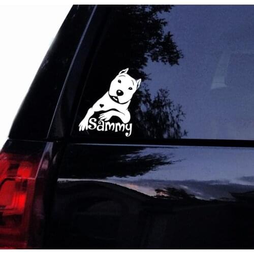 Black/Sliver American Pitbull Bull Dog Vinyl Car Decal Car Sticker Waterproof Decals Car Styling Accessories Window Decor S668