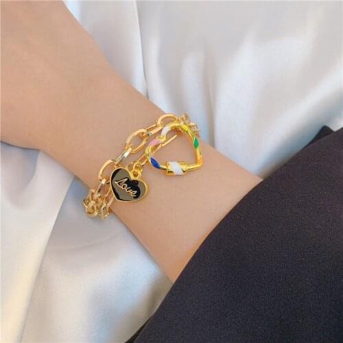 High Quality Charm Gold Color Bracelet Bangle for Women New Armband Steampunk Lock Chunky Chain Bracelets Friend Couple Jewelry