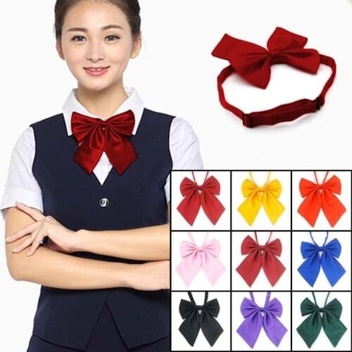BowTie Formal Ladies Womens Uniform Necktie Student Japanese Bowknot Tuxedo Clip on Cravat Tie Neck Wear PLAIN Butterfly