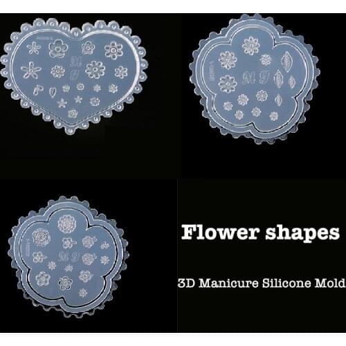 1pc 3D Manicure Silicone Mold Nail Art Decoration Flower Gel Polish Mould DIY Tools Nails Carving Stencils Stamping Art Template