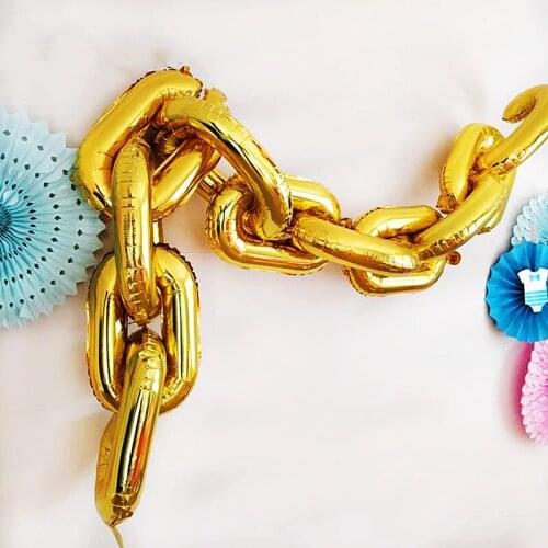 10pcs 80s 90s Party Decorations Giant Balloon 16 inch Gold Silver Chain Balloons Event Party Hip Hop Theme Wedding Arch Supplies