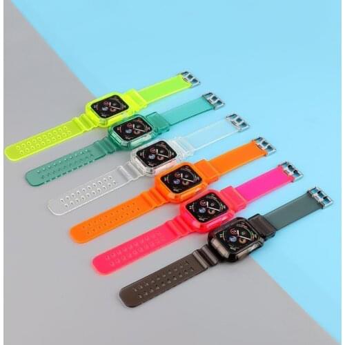 38mm/40mm/42mm/44mm Transparent TPU Band Case for Apple Watch 1/2/3/4/5/6/SE
