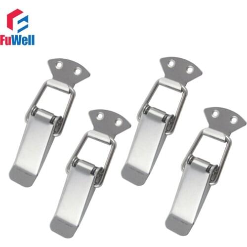 4pcs R101 Stainless Steel Toggle Latch Hasps Spring Loaded Cabinet Box Buckle