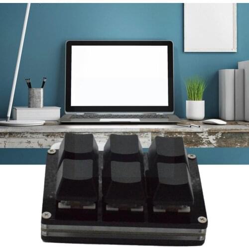6-key Black Small Keyboard Wireless TYPE-C Mini Keyboard Mechanical Accounting Password Drawing Custom One-key Shortcut Key B7I3