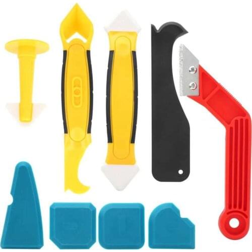9Pcs Sealant Scraper Caulking Finisher Tool Multifunctional Silicone Sealant Spatula Scraper Filler Kit