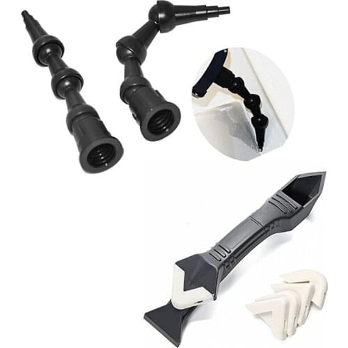 Free Shipping 5sets Per Order 2pcs 45 Degree Angled Silicone Sealant Nozzle and 1pc 3 in 1 Sealant Scraper and Removal Tool