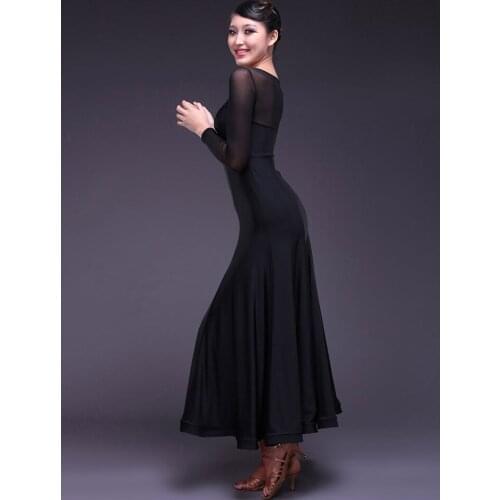 Sexy Standard Black Ballroom Court Dance Dress Size Waltz Tango Girls Fringe Modern Dance Skirt salsa robe jupe danse de salon