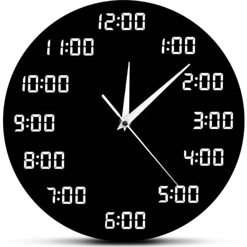 Printed Digital Numbers Wall Clock Modern Minimalism Design Round Clock In Digital Display Home Decor Simple Clock Wall Watch