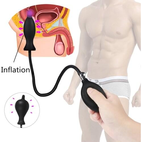 BDSM Gay Anal Toys Inflatable Butt Plug Fetish Slave Silicone Prostate Stimulate Massager Dildo Anal Plug Sex Toys for Men Women