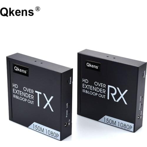 150M HDMI-compatible Extender Support POE and TV Loop Output with IR Remote 1080P HD Repeater Over Cat5e/6 RJ45 Ethernet Cable