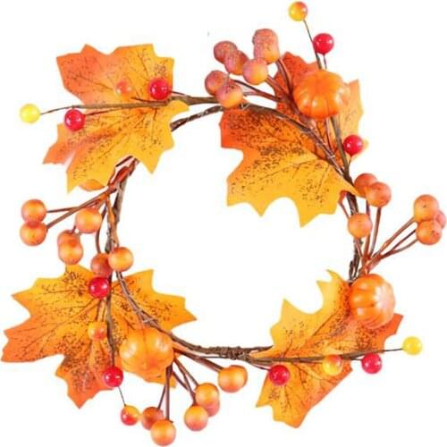 Simulation Wreath Ornaments Artificial Fruit Door Hanging Silk Cloth Halloween Decoration Realistic Party Decor Wreaths