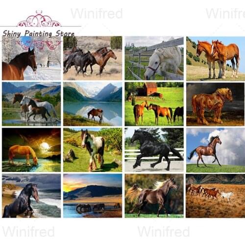 Modern Picture Diamond Painting Galloping Horse 5D DIY Mural Animal Horse Landscape Home Decoration Accessories Handmade Gift