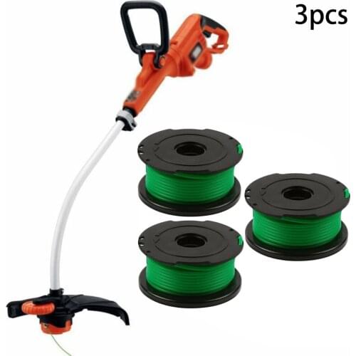 3Pcs Trimmer Spool & Line For Black & Decker GL7033 GL8033 GL9035 Strimmer A6482 Coiled Grass Cord Brush Mower Replacement Accs