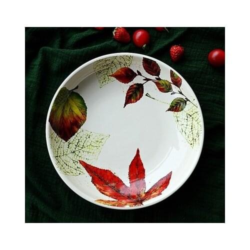 Ceramic Fruit Plate American Village Underglaze Ceramic Tableware Fabre World Household Dishes Sauce Soup Noodles Dinner Plate