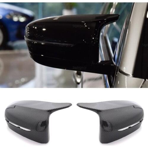 Carbon Fiber Look Rearview Mirror Caps Side Horn Shape Cover For BMW 4 5 7 8 Series G11 G12 G14 G15 G16 G22 G23 G24 G30 G31 G38