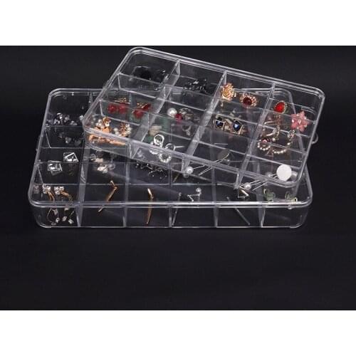 VoltaBox 2021 New Jewelry Storage Box Multi Small Lattice Transparent Covered Bracelet Necklace Ring Earrings Jewelry Box