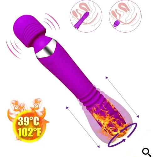 AV Heating Stretch Massager Magic Wand Dildo G Spot Vibrator For Woman Powerful Adult Sex Toys Personal Clit clitoris stimulator