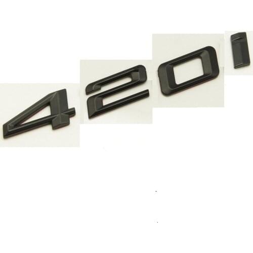 Matte Black ABS Number Letters Word Car Trunk Badge Emblem Letter Decal Sticker for BMW 4 Series 420i