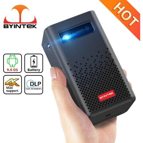 BYINTEK P20 Mini Video Portable Pico Smart Android 1080P LED WiFi DLP Projector 4K for Smartphone 3D Outdoor Yard Party Sport