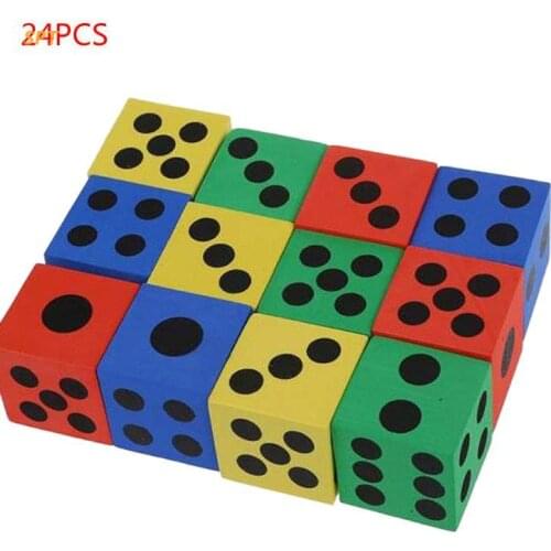 Foam Dice Set - 24 Pack of Assorted Colorful Big Square Blocks - Perfect for building Blocks, Educational Toys, Math Pastime, XX
