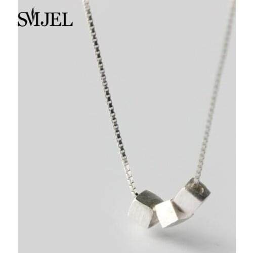 New Delicate Three Square Pendant Necklaces for Women Silver Color Geometric Necklace Bridesmaid Gift Jewelry Bijoux Party Gift