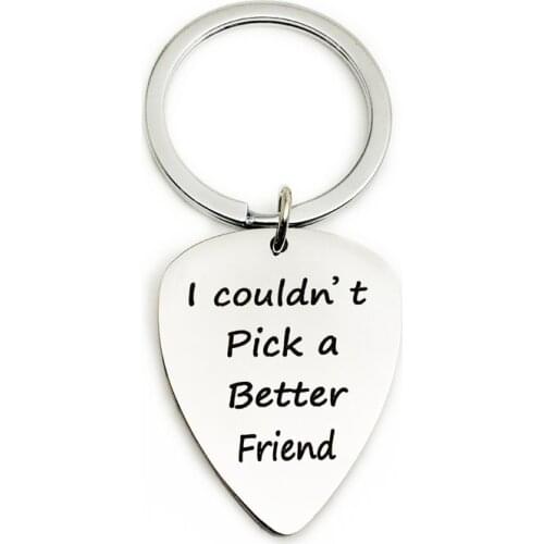 Oeinin Creative Keychain Man I Couldn't Pick A Better Friend Key Chain Bag Boy Letter Color Key Ring Guitar Pick Pendant Brelok
