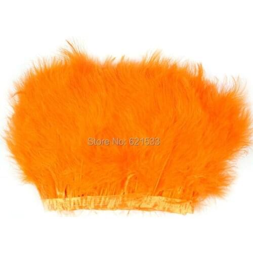 Feather Trim,2Yards - Orange Marabou Turkey Fluff Feather Fringe Trim freeshipping