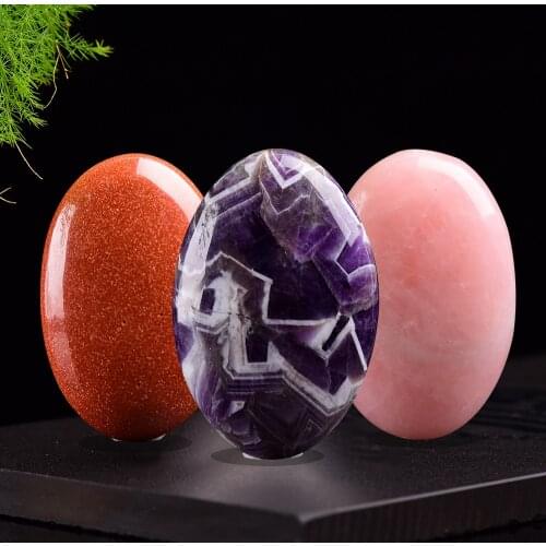 Pholished Natural Crystal Massage quartz Hot compress stone Healing Crystals Reiki Energy Chakra Tumbled Quartz