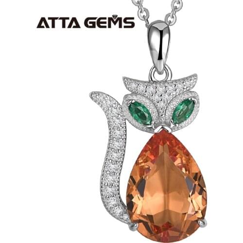 Attagems Zultanite Gemstone Cat Shape Pendant For Women Solid 925 Sterling Silver Water drop 10x14 necklace for Engagement