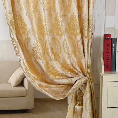 Luxury Curtains for Living Dining Room Bedroom European Style Curtains Multicolor Gold Green Jacquard Curtains Vertical Curtains