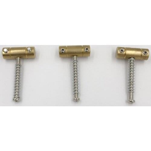 3Pieces Vintage Brass Fixed Guitar Bridge Saddle for TL 6 Strings Vintage Guitar Replacement Parts Golden 37x21mm