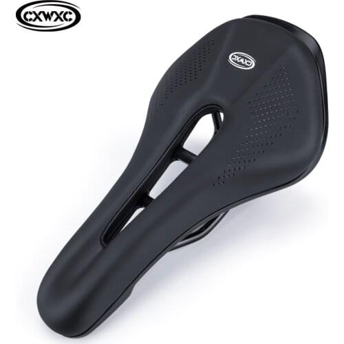 CXWXC Bicycle Saddle Seat Hollow Breathable Bike Saddle Soft PU Leather Cushion for MTB Road Bike Seat EVA foam Padded Saddle