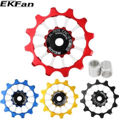 1PC MEIJUN 12T MTB Road Bike Positive And Negative Tooth Ceramic Pulley MTB Road Foldable Bike 7005 Aluminum Alloy Rear Wheel