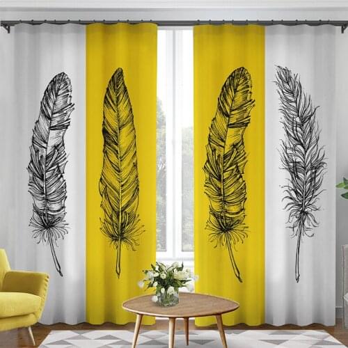 Yellow Blackout Curtains For Living Room Bedroom Curtains Cortinas Para La Sala Window Screening Drape Panel занавески Cortina