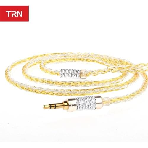 TRN 8 Core Copper Silver Mixed Cable Earphone MMCX/2Pin 0.75/0.78mm Connector 3.5/2.5 Balanced For TRN V80/V20 AS10 ZS10 BA10