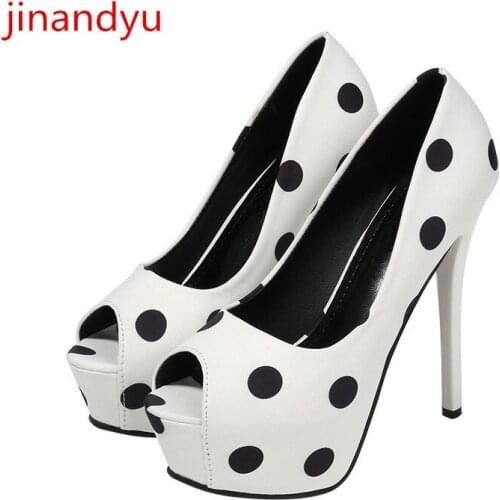 Platform Women Shoes High Heel 12/14 Cm Peep Toe Ladies Shoes Stiletto Heels Plateformes Party Shoes for Women White Black Heels