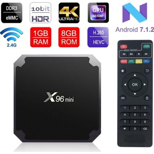 X96 mini Smart TV Box Android 7.1.2 Amlogic S905W Quad Core 2.4GHz WiFi 1G8G/2G16G 4K HD X96mini Set-top Box Media Player X96