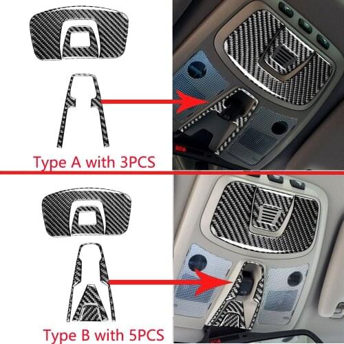 Carbon Fiber Car Reading Light Cover Trim Sticker Frame For Volvo XC90 2003-2014