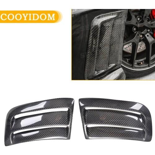 Carbon Fiber Car Front Bumper Side Air Vents Trims Cover Stickers Frame for Benz C Class W204 C63 AMG 2008-2011 Scoop Plates
