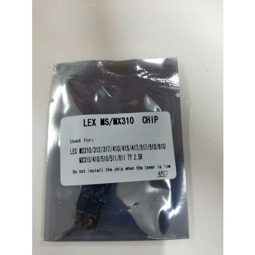 51B2000 2.5K universal toner chip for Lexmark MS310 MS312 MS317 MS410 MS415 MS417 MS517 MS510/610 MX310 MX317 MX410/510/511/611