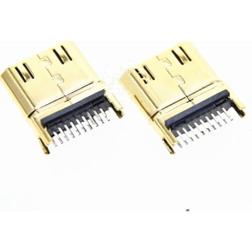 HDMI HD connector 19PIN splint gold-plated female head HDMI usb 1.6 pitch male head spacer type