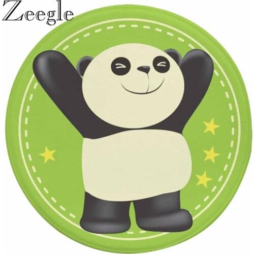 Zeegle Cartoon Round Carpet Living Room Bedroom Carpets Non-slip Hallway Welcome Floor Rug Bathroom Floor Mat