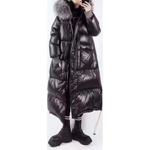 New Fashion Loose Winter Jacket Women Coat White duck down Waterproof Windproof Casual Outdoor Black Female Long Parker