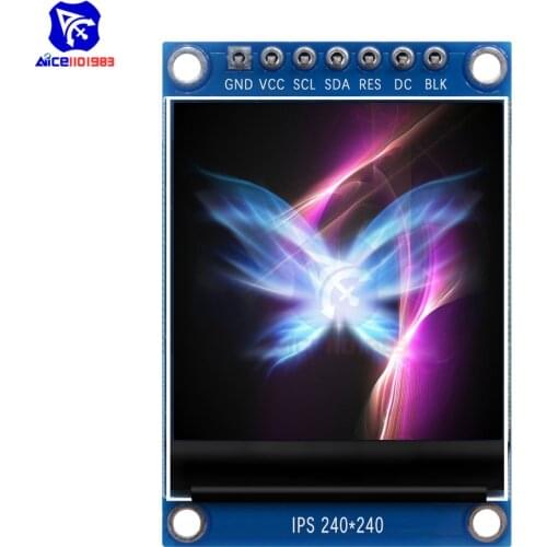 Diymore 1.3 Inch TFT LCD Screen Display Module 240240 IPS Full Color 7Pin SPI Interface ST7789 IC Driver for Arduino C51 STM32