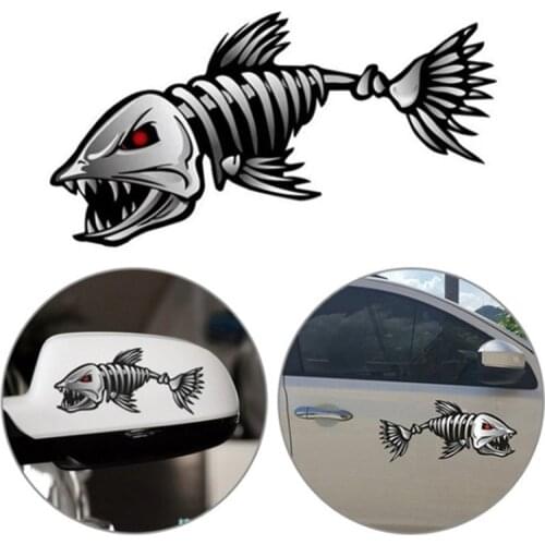 1 Pair 3D Car Sticker Waterproof Cartoon Animals Window Body Decal Sticker Skeleton Shark Truck Motor Reflective Warning Decal
