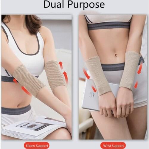 1 Pair Men Women Elbow Support Brace Pads Arm Warmer Arthritis Bandage Compression Sleeve Arm Guard Stretch Wristband Wraps